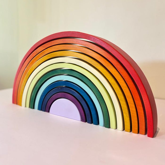 Wooden rainbow stacker