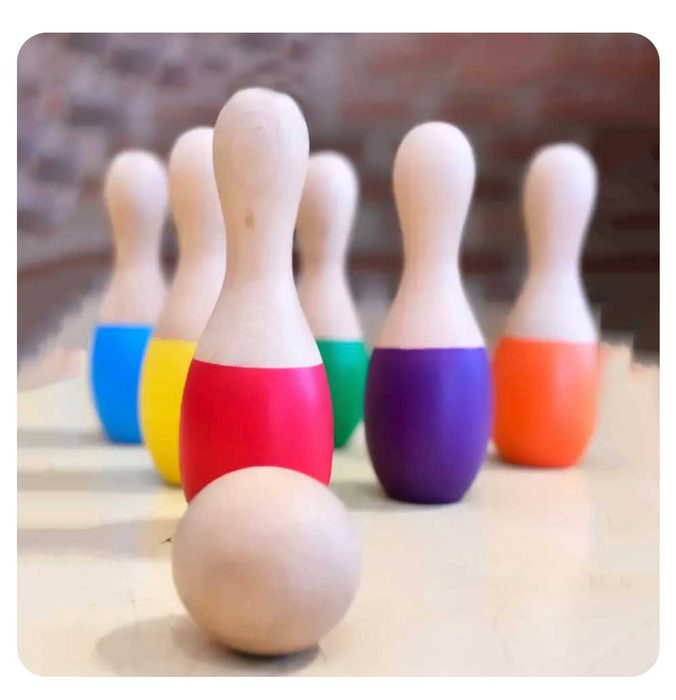 Wooden bowling set