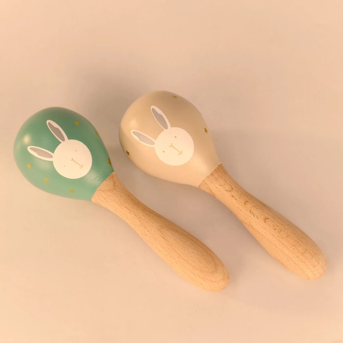 Wooden bunny maracas