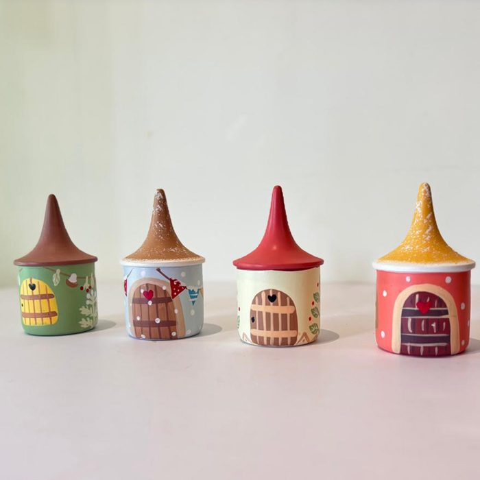 Handpainted wooden peg dolls