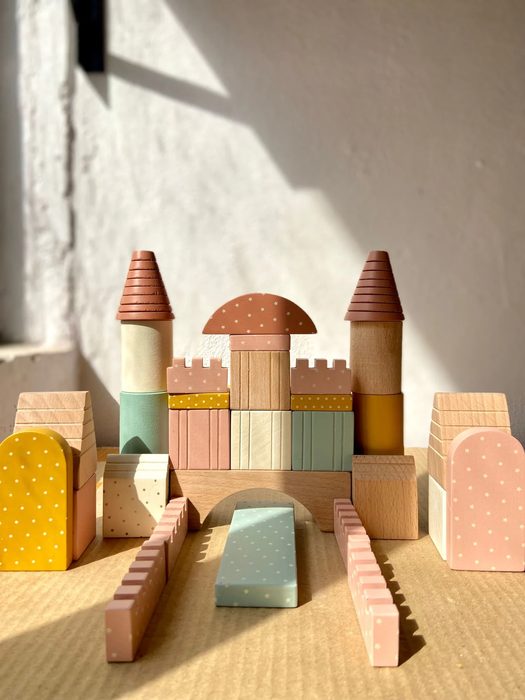 Wooden castle building blocks