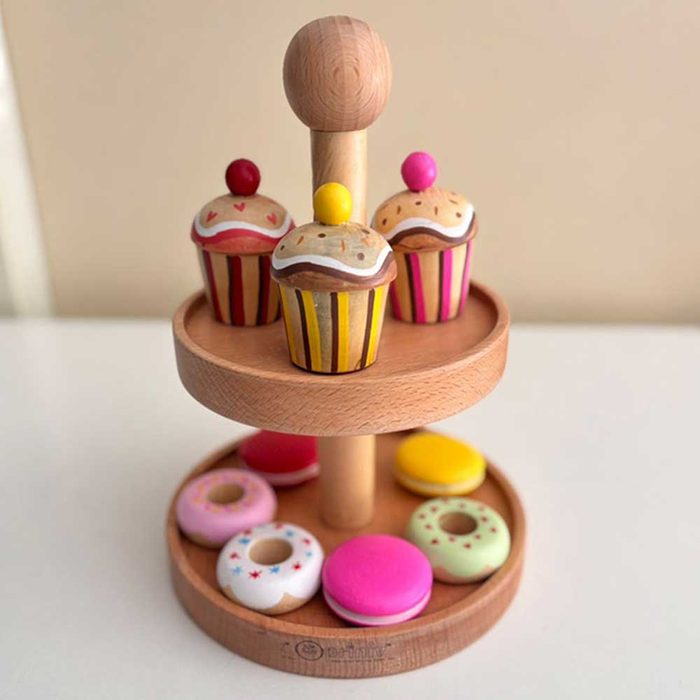 Wooden dessert stand set