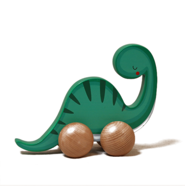 Wooden dinosaur push toy