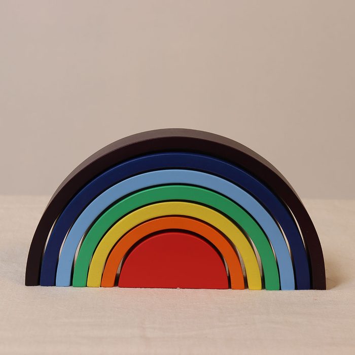 Wooden dark rainbow stacker